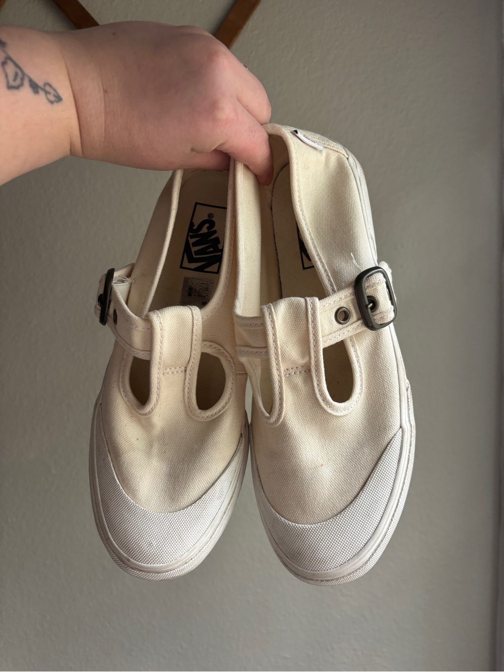 7.5 White Mary Jane Style Vans